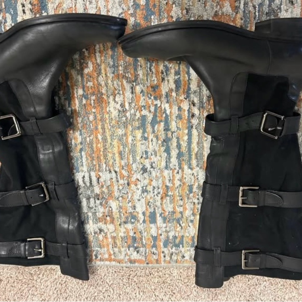 Nike Air Black Leather Buckle Boots